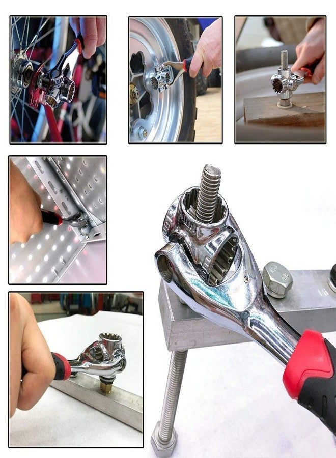 MOBHADA 48 in 1 Socket Wrench Multifunction Universal Tool (Silver) - Image 3